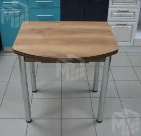 Стол Евро поворотно-раскладной с ящиком 780*590 (орех тёмный), ножки хром