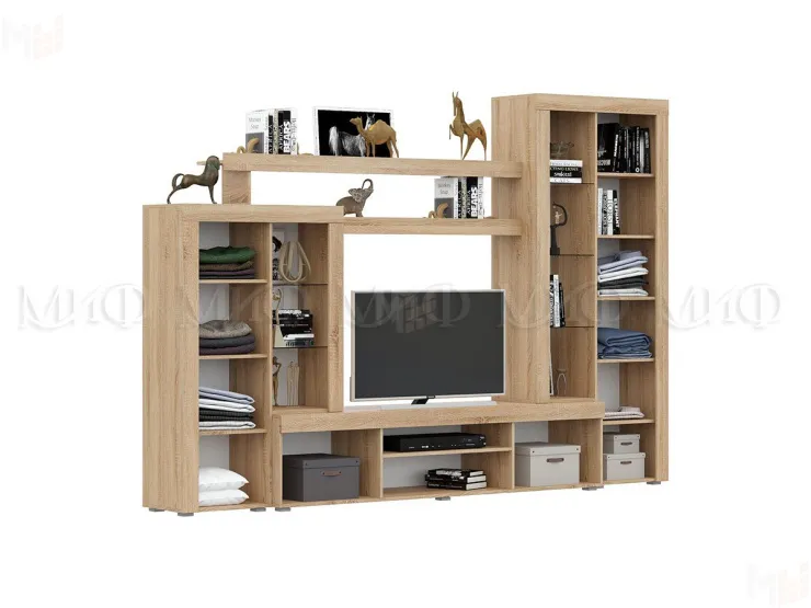 Гостиная Стас (сонома/белый глянец)