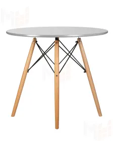 Стол обеденный DOBRIN CHELSEA`80 (ножки светлый бук, столешница светло-серый (GR-01))