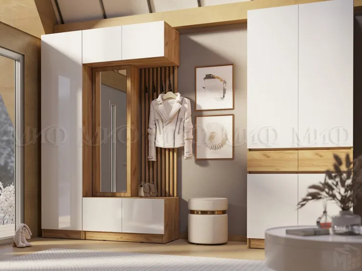 Шкаф Роджина 2-х створчатый (белый глянец)