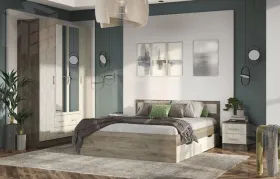 Спальный гарнитур Гармония дуб крафт серый - белый комплект-1