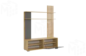 Стенка в гостиную Бери дуб крафт золотой/графит