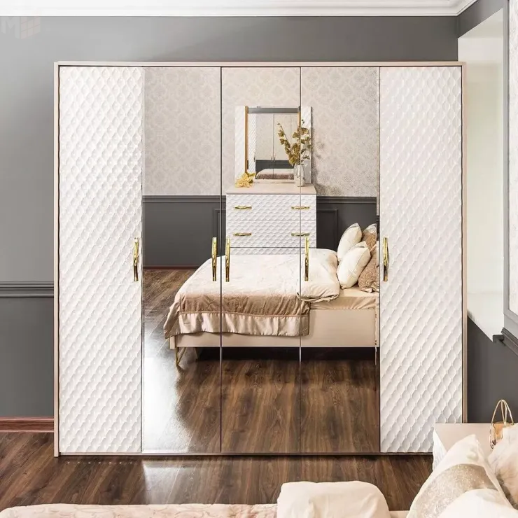 Шкаф Lara 5-дверный белый глянец