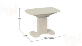 Стол обеденный Портофино - СМ(ТД)-105.01.11(1) Бежевое, Стекло бежевое матовое LUX