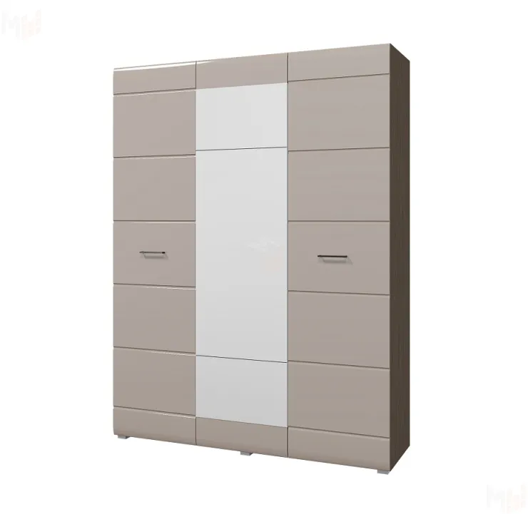 Шкаф Ненси 3-х дверный (венге/капучино глянец)