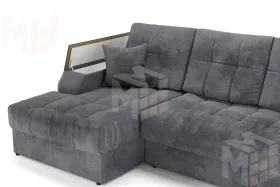 Угловой диван-кровать Лас-Вегас Серый левый