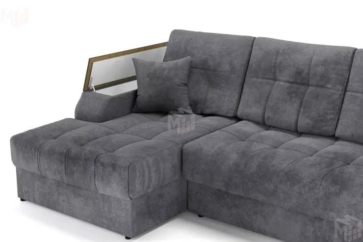 Угловой диван-кровать Лас-Вегас Серый левый