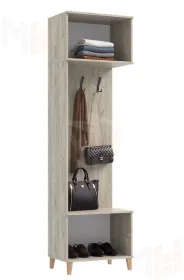 Прихожая Ирис Шкаф с вешалками Кашемир/Дуб Крафт серый