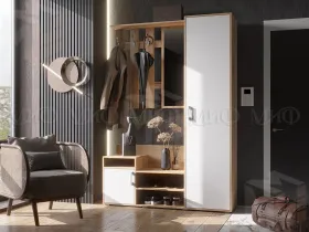 Прихожая Визит (крафт золотой/белый глянец)