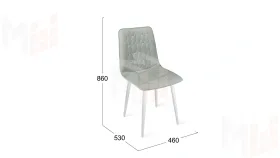 Стул Хьюго К1С Белый матовый, Велюр Confetti Silver