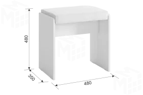 Пуф белый Гламур 