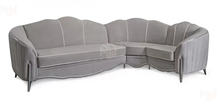 Диван Гравита угловой 3-у-1 серый серебро