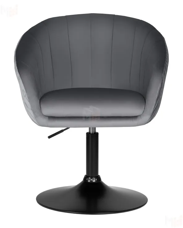 Кресло дизайнерское DOBRIN EDISON BLACK (серый велюр (1922-19))