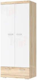 Шкаф СОНАТА ШС-900 с полками Дуб Сонома-Белый глянец