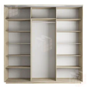 Шкаф-купе Оптим 3-х дверный  1 секция (ЛДСП, 2 Зеркала)  180 см. 1 штанга, 11 полок