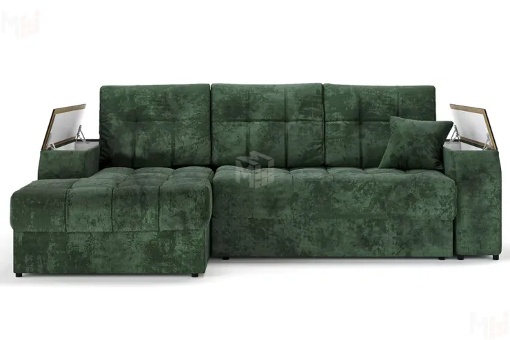 Угловой диван-кровать Лас-Вегас Зеленый левый