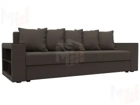 Диван прямой Дубай Лайт полки слева ( Коричневый )