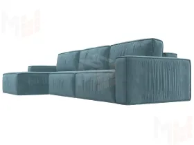 Диван угловой Прага Классик лонг левый угол ( Бирюзовый )