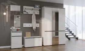 Прихожая ГРЕТТА  Дуб Крафт белый - Антрацит №12