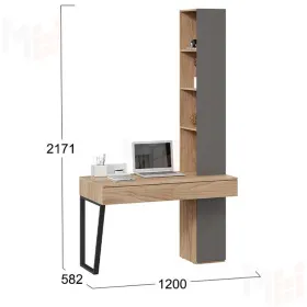 Стол письменный со шкафом комбинированным Порто - СМ-393.15.012 Графит