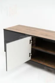 Тумба под ТВ Копенгаген с дверцей (дуб самдал/серый графит)