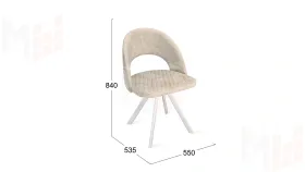 Стул Гэтсби К2 Белый матовый, Велюр Wellmart Dark Beige