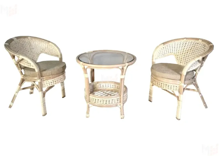 Комплект мебели из ротанга "Пеланги дуэт": два кресла и круглый столик  02/15