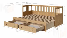 Кровать-кушетка из массива КЫМОР 80*200 светло-коричневый