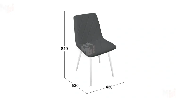 Стул Чили ромб СРП-052 Эмаль белый матовый  Grafit (темно-серый)