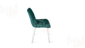 Стул OSCAR Белый муар, Велюр L006 бирюзовый