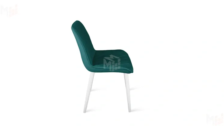 Стул OSCAR Белый муар, Велюр L006 бирюзовый