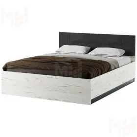 Кровать КР-1400 Беатрис с ПМ + ортопед. осн Крафт белый-Антрацит