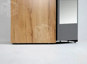 Шкаф угловой с зеркалом Ольга-Лофт 9.2 Дуб Крафт Золотой/Темно-Серый