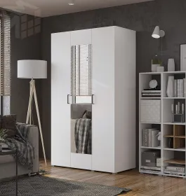 Шкаф Бостон 1200 (белый) с зеркалом