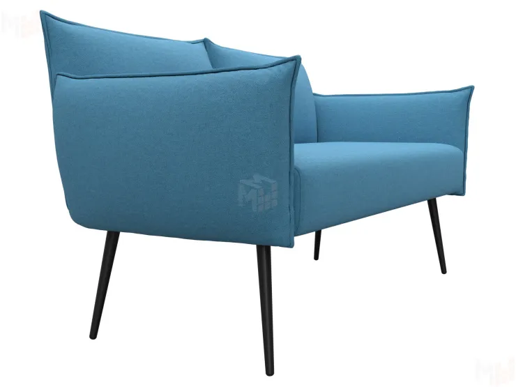 Диван прямой Лига-083 ( рогожка Амур 10 голубой )