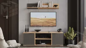 Набор мебели для гостиной Хилтон №5 Дуб Крафт золотой, Графит матовый