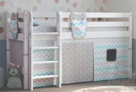 Низкая кровать Соня-11 с прямой лестницей