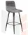 Стул барный DOBRIN NICOLE (черные матовые ножки, серая антрацитовая винтажная экокожа (RU-08))