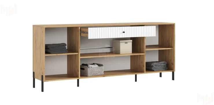 Комод Оливия (дуб крафт/браш вайт) ножки металл