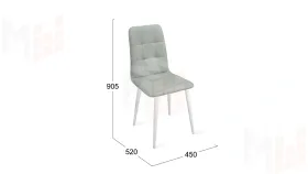 Стул Аспен К1С Белый матовый, Велюр Confetti  Silver