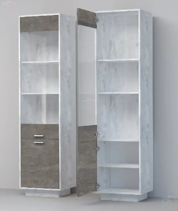 Пенал ПС-1 ПД Эго  Бетон Светлый/Камень Темный