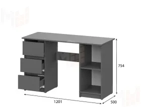Стол письменный (1,2м) Денвер Графит серый
