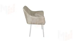 Стул Chester Т6 Белый муар Велюр V005 светло-бежевый