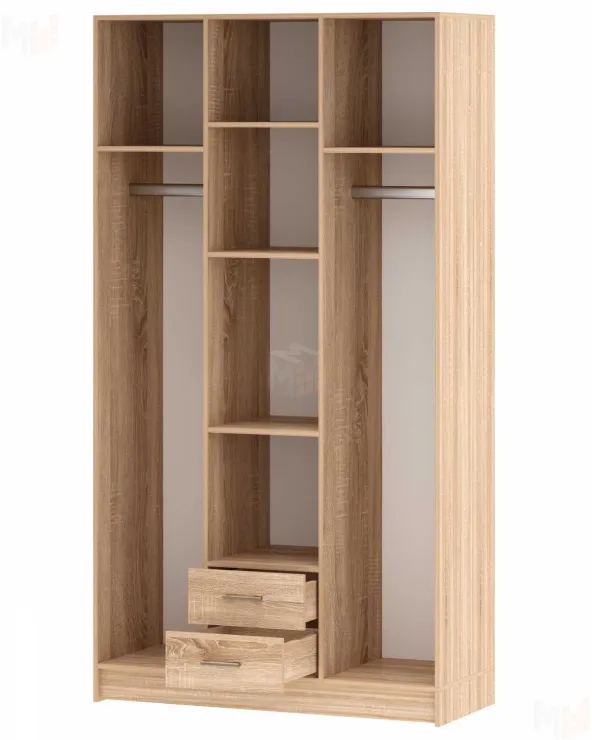 Шкаф Трио Беатрис Сонома-Белый глянец