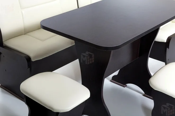 Кухонный уголок Орхидея (венге/кожзам Крем)