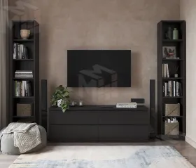 S00333 Варма 40 стеллаж 38х198х28 шпон ясень, черный