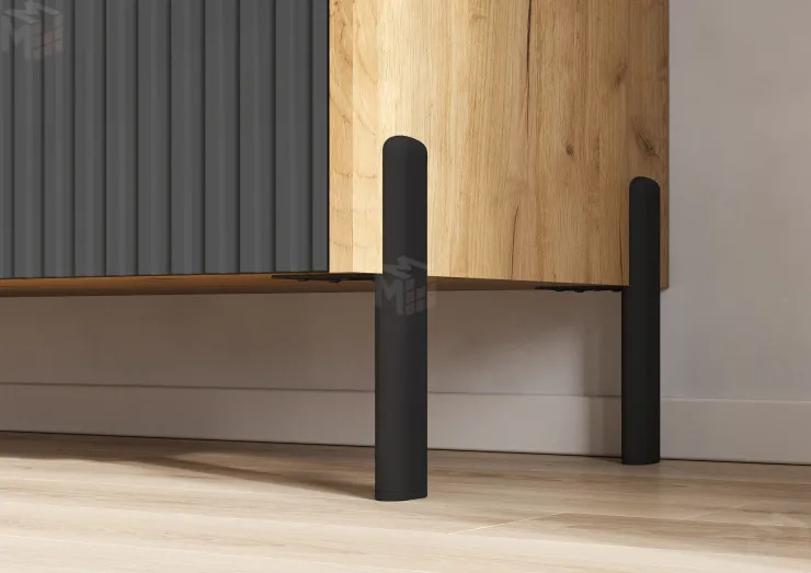 Комод Оливия (дуб крафт/графит софт) ножки металл