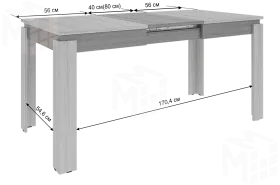 Стол обеденный раздвижной Гермес 2 белое дерево/дуб крафт золотой