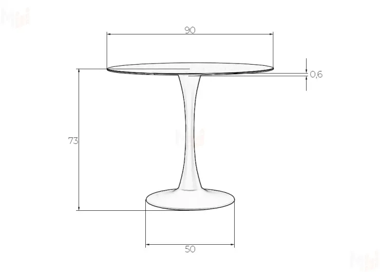 Стол обеденный MIA (черная столешница, черное основание)