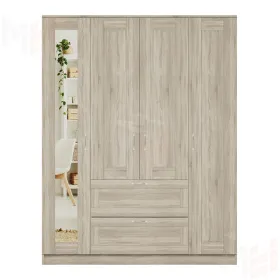 Шкаф Сириус 4 двери 2 ящика (1 зеркало) сонома